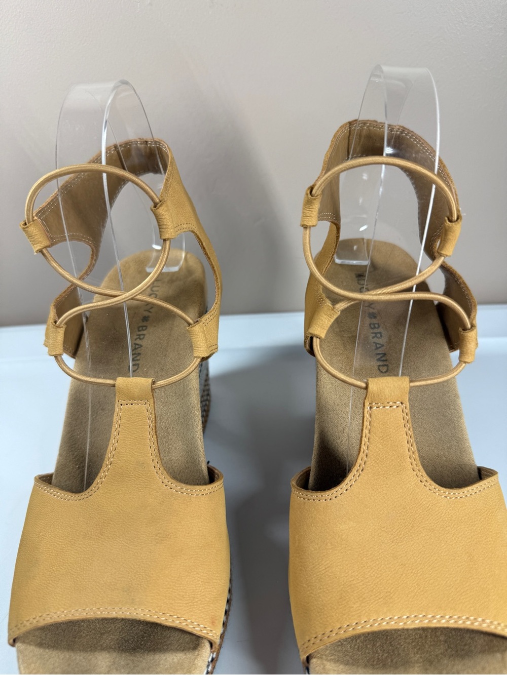 Lucky Brand Yejida 3 Leather Lace Up Platform Wedge Sandals Women's 7.5 - Picture 8 of 14